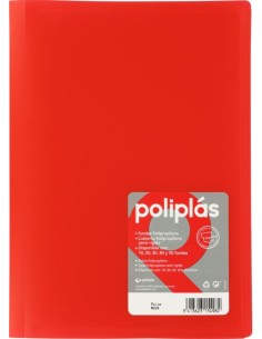 CARPETA Fº 10 FUNDAS SOLDADAS OPACAS ROJO POLIPLAS